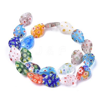 Handmade Millefiori Glass Beads Strands LK-R004-08-1