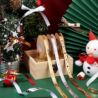 3 Rolls 3 Colors Polyester Ribbons OCOR-NB0001-56-1