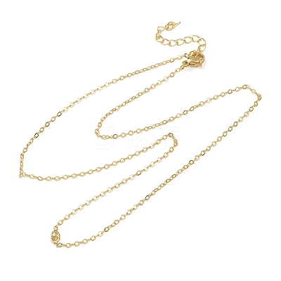 1.5MM Brass Cable Chain Necklace Making NJEW-A071-14G-1