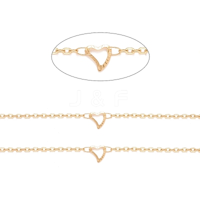 PVD Vacuum Plating 304 Stainless Steel Heart Link Cable Chains CHS-E006-04G-1