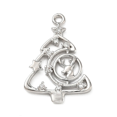 Brass Micro Pave Cubic Zirconia Pendants KK-H521-02A-P-1