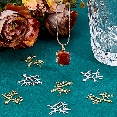 12Pcs 2 Styles Brass Peg Bails Pendants KK-HS0001-17-1