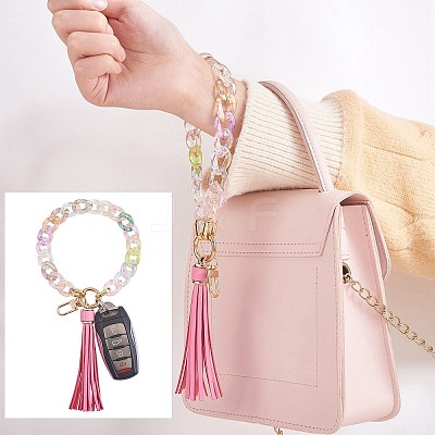 Chain Link Wristlet Keychain HJEW-SW00014-06-1
