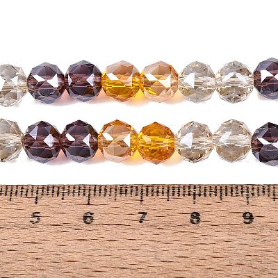 Electroplate Transparent Glass Beads Strands EGLA-Q135-8MM-C09-1