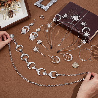 8 Styles Alloy Jewelry Sets SJEW-OC0001-02P-1
