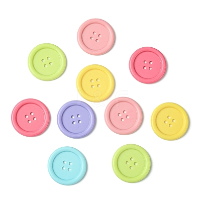 60Pcs 6 Colors Acrylic Buttons BUTT-CJ0001-03-1