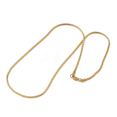 304 Stainless Steel Box Chain Necklaces for Unisex NJEW-K305-02A-G-1