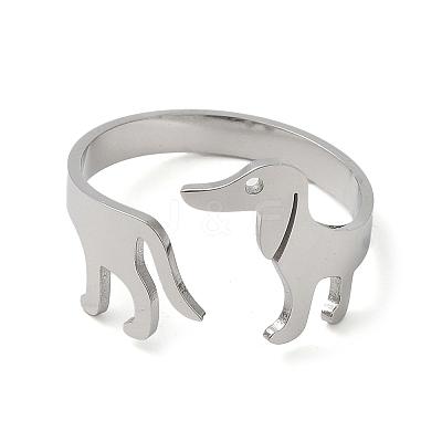 Non-Tarnish 304 Stainless Steel Cuff Rings RJEW-G299-01P-1
