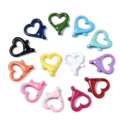 Spray Painted Eco-Friendly Alloy Lobster Claw Clasps PALLOY-T080-05-NR-1