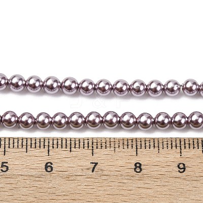 Electroplated Shell Pearl Beads Strands X-BSHE-G041-4mm-02-1