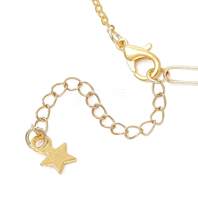 Natural Tiger Eye Paw Print Pendant Brass Paperclip Chain Cable Chain Necklaces for Women NJEW-JN05790-1