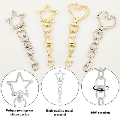20Pcs 4 Styles Zinc Alloy Swivel Clasps FIND-SP0004-23-1