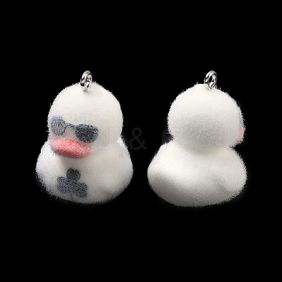 Flocking Opaque Resin Pendants RESI-F064-A07-1