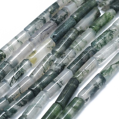 Natural Moss Agate Beads Strands G-F631-D30-1