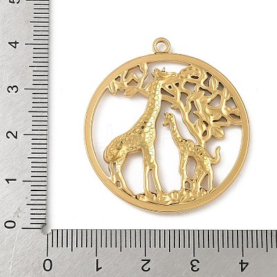 304 Stainless Steel Giraffe Pendants STAS-S186-07A-G-1