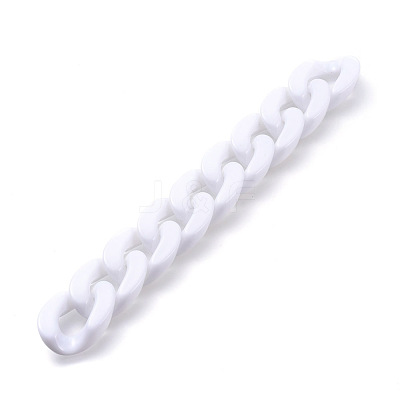 Handmade Opaque Acrylic Curb Chains AJEW-JB00564-11-1