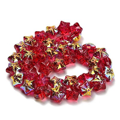 Electroplate Baking Paint Glass Beads Strands EGLA-K061-12A-AB07-1