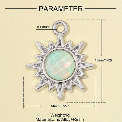 Zinc Alloy with Resin Pendants RE-OY001-13P-02-1