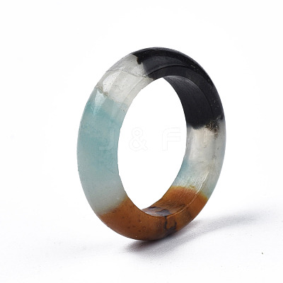 Natural & Synthetic Mixed Stone Plain Band Ring for Women X-G-N0326-99-1