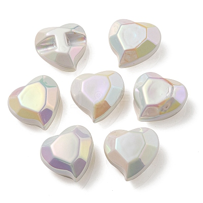 UV Plating Rainbow Iridescent Acrylic Beads OACR-P010-03I-1