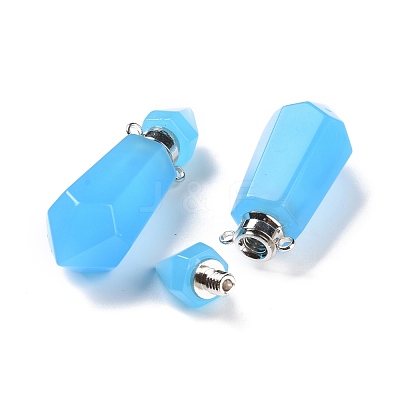 Faceted Glass Perfume Bottle Pendants GLAA-G080-01F-P-1