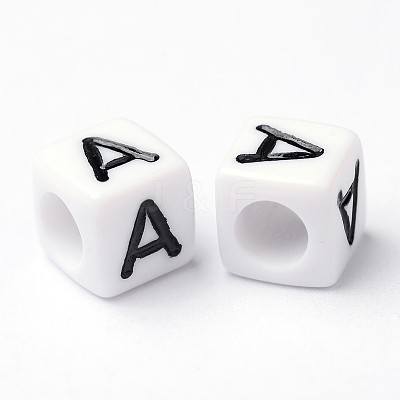 Acrylic Letter beads PL37C9308-A-1