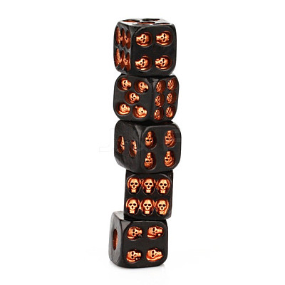 Resin 6 Sided Dices SKUL-PW0002-100B-1