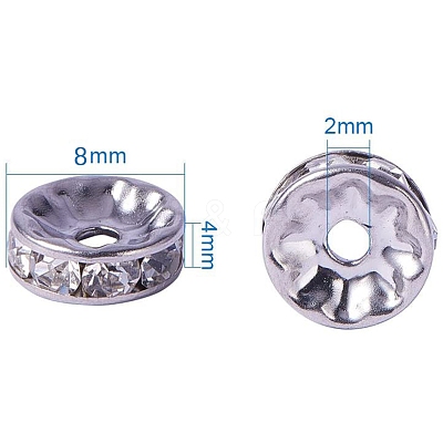 304 Stainless Steel Rhinestone Bead Spacers LS-STAS-PH0001-02P-1