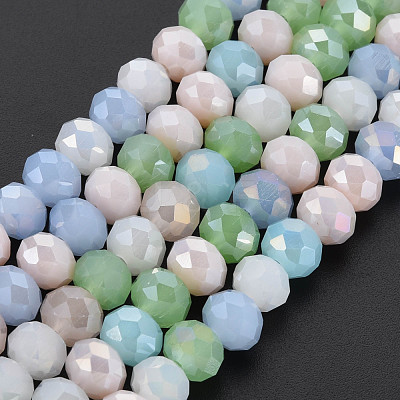 Electroplate Glass Beads Strands EGLA-S194-18G-1