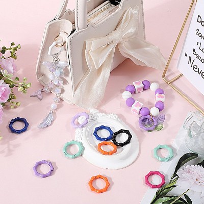 16Pcs Spray Painted Alloy Spring Gate Ring FIND-SC0012-72-1