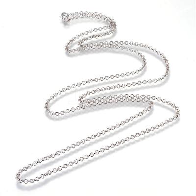 Iron Rolo Chains Necklace Making MAK-R015-75cm-P-1