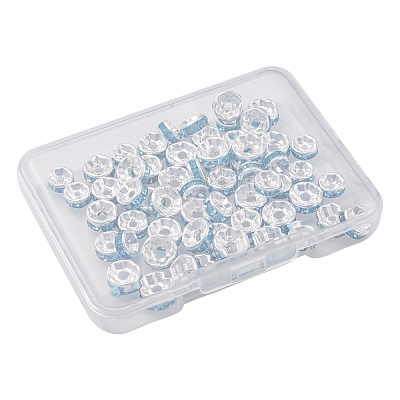 60Pcs 3 Style Brass Rhinestone Spacer Beads RB-FS0001-04-1