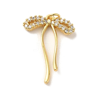 Rack Plating Brass Micro Pave Clear Cubic Zirconia Pendants KK-C047-19G-1