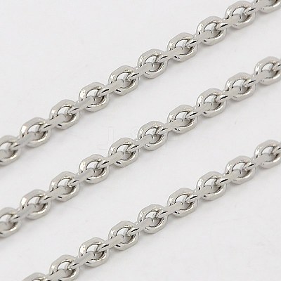 Tarnish Resistant 304 Stainless Steel Cable Chains CHS-K002-04-1mm-1
