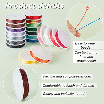 20 Rolls 20 Colors Polyester Round Thread OCOR-PH0002-64A-1
