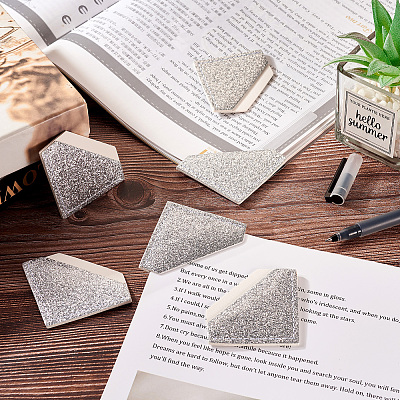 Glitter Imitation Leather Book Corner Protectors AJEW-TAC0038-03A-1