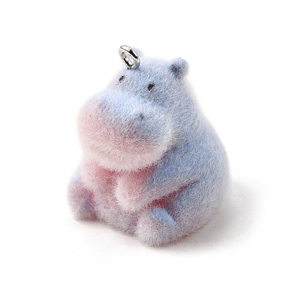 Flocky Opaque Resin Pendants FIND-U030-13P-1