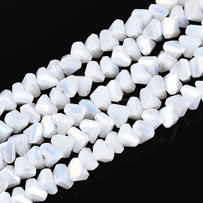 Electroplate Opaque Glass Beads Strands X-GLAA-N022-4mm-03-1