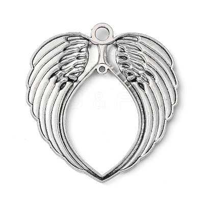 Tibetan Style Alloy Wing Large Pendants TIBEP-S100-AS-RS-1
