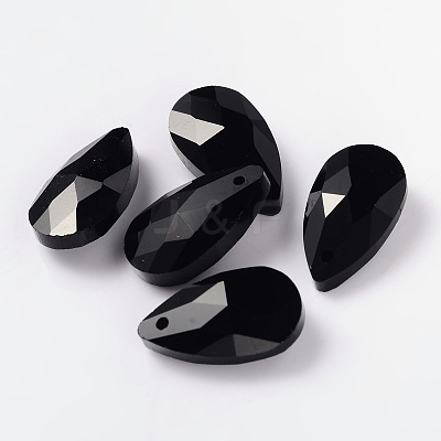 Faceted Teardrop Glass Pendants GLAA-O008-A07-1