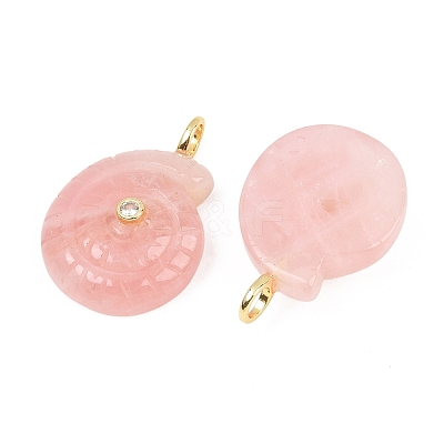 Natural Rose Quartz Pendants X-G-H353-02G-02-1