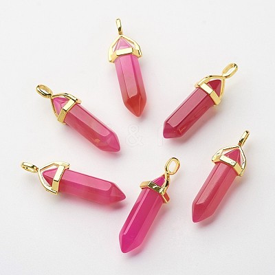 Natural Agate Double Terminated Pointed Pendants G-G902-B08-1