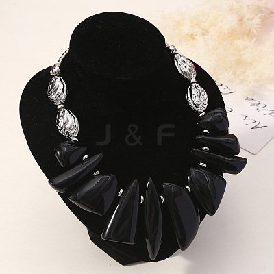Resin Irregular Beaded Bib Necklaces FS-WG5D234-07-1
