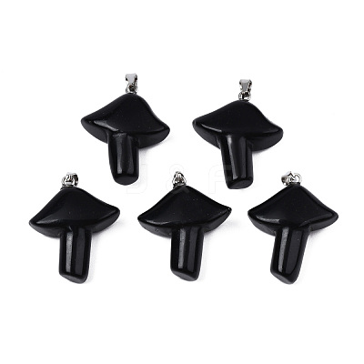 Natural Obsidian Pendants G-R480-02H-1