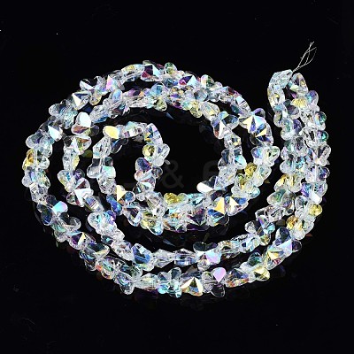 Electroplate Transparent Glass Beads Strands EGLA-N002-20A-B01-1