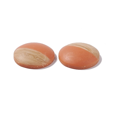 Two Tone Wood Grain Frosted Imitation Leather Style Resin Cabochons RESI-G053-01A-1
