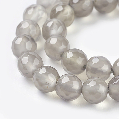 Natural Grey Agate Beads Strands X-G-G067-6mm-1-1