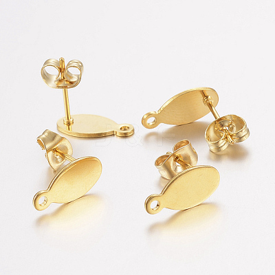 304 Stainless Steel Stud Earring Findings X-STAS-F162-47G-1
