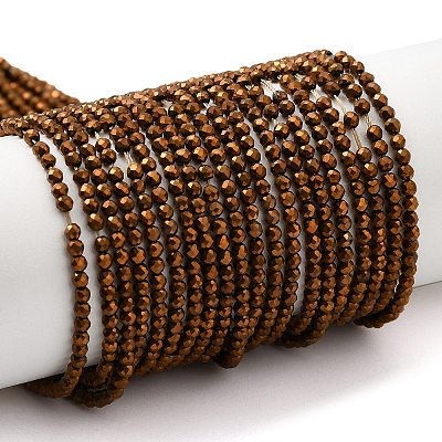 Electroplate Glass Beads Strands GLAA-H021-01A-FP01-1