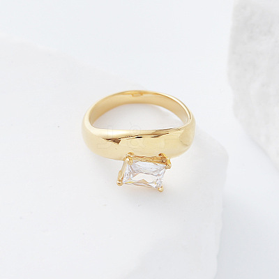 304 Stainless Steel Glass Finger Rings MD8256-2-1